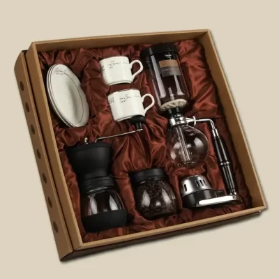 Leggerolusso Vintage Bean Grinder Siphon Pot, Manual Brewing Coffee Pack, Pote De Vidro Doméstico, Caixa De Utilidade