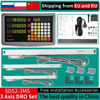 Leitura digital dro de 3 eixos e 3 peças 50-1000mm 0.005mm sensor codificador de escala linear para fresadora torno máquina de torneamento