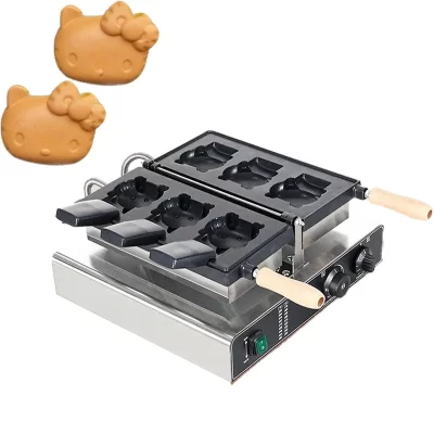 Máquina de waffle em forma de gatinho fofo, 3 peças, placa elétrica antiaderente de garra de gato, máquina de cozimento de bolo para sobremesas diy, panquecas e lanches