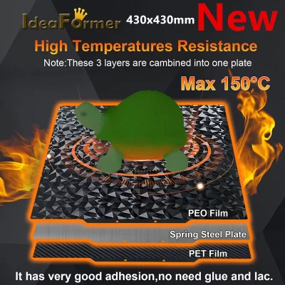 430x430 pei peo cama de calor dupla face 430x430 placa de construção texturizada suave cobra 2 placa máxima para elegoo netuno 4 max placa de construção