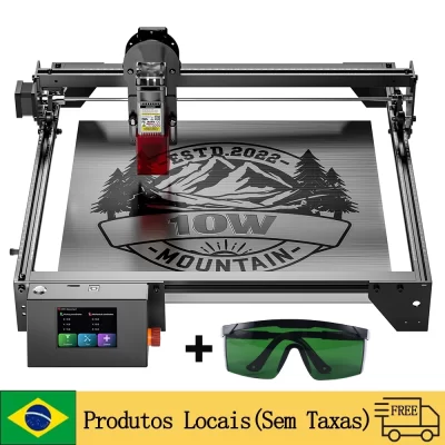 Ray5 10w gravador a laser máquina de gravura 400x400mm wifi/app/sd/usb diy desktop cnc cortador gravador + óculos de proteção