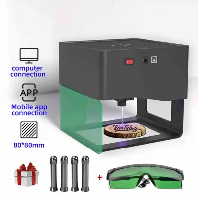 Daja gravador marcação máquina de gravura portátil para impressora de marca artesanal 80x80mm área de escultura máquina de gravação de marcação a laser