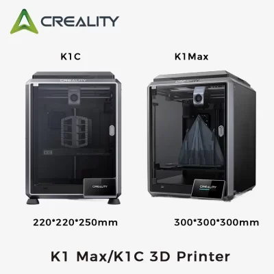 Creality K1 Max / K1C Impressoras 3D de alta velocidade com autonivelamento com tela sensível ao toque colorida de 4,3 ''Impressão extrusora direta de engrenagem dupla