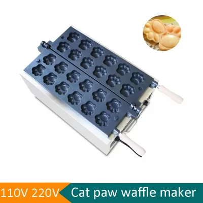 Venda quente comercial 12 pçs gato urso tigre pata máquina de waffle elétrica alta qualidade bonito gato garra em forma de bolo máquina cozimento