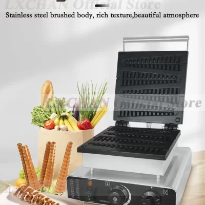HomeWise 2208 Máquina de waffle elétrica Pinheiro Molde Waffle Panqueca Maker Máquina de waffle Vara de ferro fundido antiaderente Pan 110V 220V