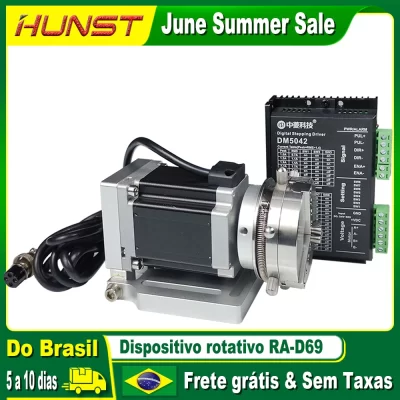 Hunst d69 cnc roteador máquina de marcação a laser mandril de eixo rotativo para anel pulseira jóias gravura bloqueio automático acessório rotativo