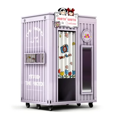 Máquina de venda automática de cabine fotográfica compatível com slr, estação de imagem de identificação de passaporte de selfie