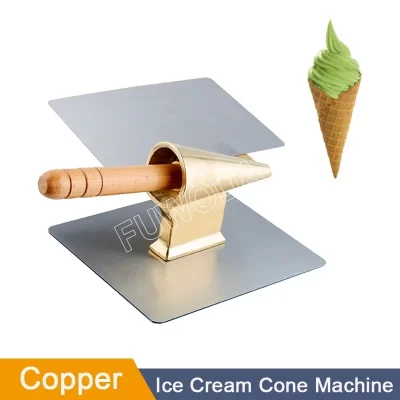Máquina De Cone De Sorvete De Cobre, Pão Fazendo Ferramentas, Cones De Cozimento Moldes, Waffle Cone Maker Roll, Rolo Krumkake, Comercial