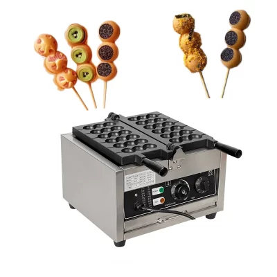Máquina comercial de waffle elétrica, 6 peças, takoyaki, polvo, pílula, waffle, forma de haws, fabricante de bolo, eletrodomésticos