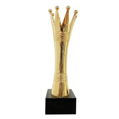Alta qualidade controle numérico liga de alumínio metal artesanato logotipo em branco arte personalizada movimento música coroa prêmio lembrança troféu