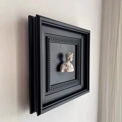 Caráter grego antigo interior pintura decorativa, sentido elevado, cabeça, gesso, sala de estar, mural, tridimensional