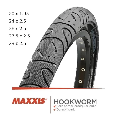 MAXXIS Hookworm 26x2.5 Pneu de bicicleta BMX Fio Bead Clincher Pneu para Street Park vert Flatland 20 polegadas 24 26 27,5 ou 29 tamanhos