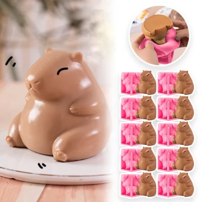1-10 pçs reutilizáveis moldes de geléia de silicone 3d capivara design alimentos seguros pudim moldes para diy leite geléia acessórios de cozimento