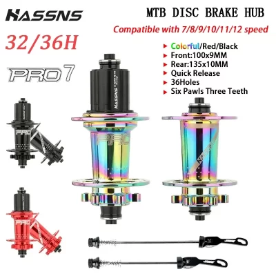 Hassns pro7 mtb hub 32 36 furos rolamento bicicleta freehub traseiro hub liberação rápida 32h 36h quatro palin 7 8 9 10 11 12 velocidades 6 hubs pawl