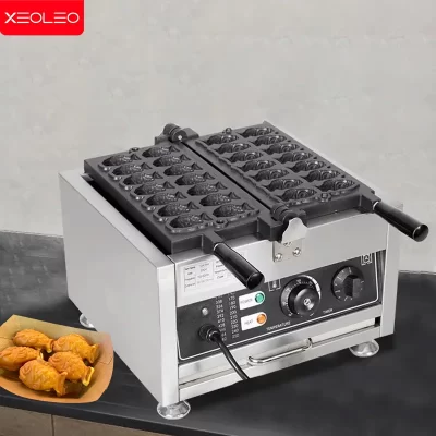 Xeoleo taiyaki fabricante 1400w máquina de waffle em forma de peixe 12 peças/14 peças taiyaki waffle maker revestimento antiaderente elétrico/gás