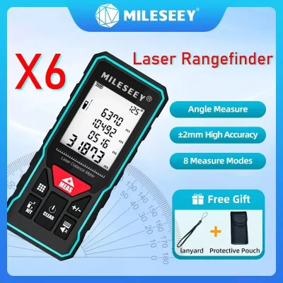Mileseey mini medidor de distância a laser x5 x6 rangefinder finder portátil treenas medida ângulo preciso calcular para construção