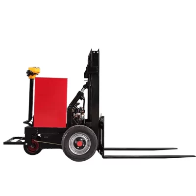 Pequeno empilhadeira elétrica com elevador hidráulico simples de três rodas