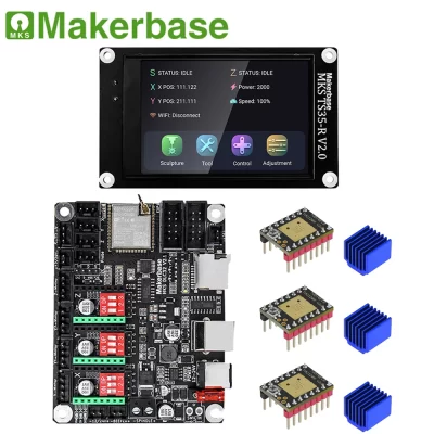 Makerbase-MKS DLC32 Placa de Controle, 32bit Motherboard, ESP32, WiFi, TS24, TS35 Tela, TMC2209 Driver para Máquina de Gravação a Laser CNC