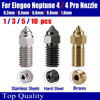 Bico para elegoo netuno 4 bocal para elegoo netuno 4 pro bocais de bronze aço inoxidável endurecido 0.2 0.4 0.6 0.8 1.0mm