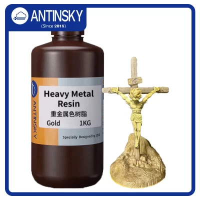 Resina de metal pesado antinsky, cor metálica para impressora 3d de resina lcd dlp 405nm 1kg material de impressão 3d resina líquida 3d