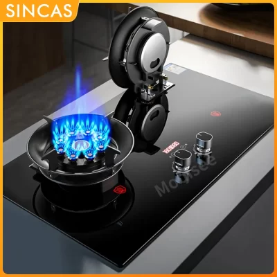Painéis de gás de uso duplo fogão de gás cabeça dupla 4.8-8.5kw cozinha embutida gás natural/gpl cronometragem fogão doméstico desktop