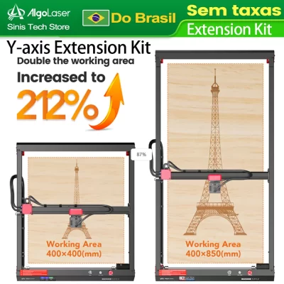 AlgoLaser Kit de extensão do eixo Y Kits de expansão de área de gravador a laser para KIT DIY MK2 Alpha MK2 40 * 85 cm Tamanho de trabalho mais longo
