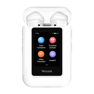 Wooask [A8] Fones de ouvido tradutores, dispositivo tradutor de 144 idiomas evotê Chatgpt, uso independente com tela sensível ao toque SEM necessidade de aplicativo