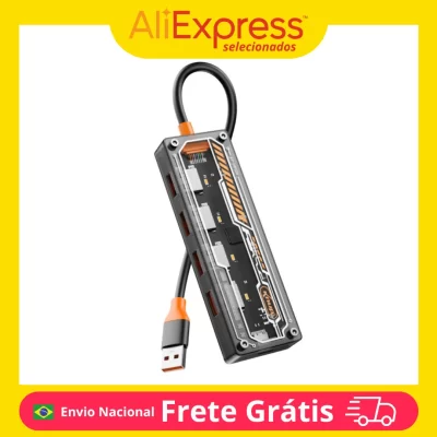 Knup 3.0 USB Hub KP-HB506 | 4 Ports with External Power, Transfer Rate 5Gbps | Windows, Mac and Linux Compatible
