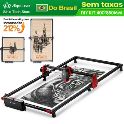 Algolaser kit diy 5w/10w 40*850cm área de impressora de gravação a laser suporta wifi/app móvel 12000mm/min ternos para ferramenta para trabalhar madeira