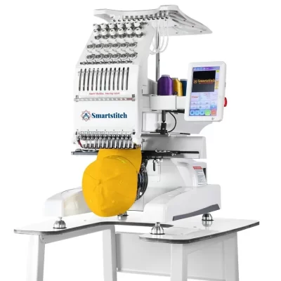 Máquina compacta do bordado do Smart-ponto, S-1201, 12 agulhas, 1200SPM, velocidade máxima, 7 "tela táctil, 9,5" x 12,6 ”área do bordado