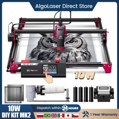 AlgoLaser 10W Laser Gravador Máquina de Corte Cortador Com Tela Sensível Ao Toque Negócios DIY Gravador CNC Para Madeira Acrílico Artesanato de Couro