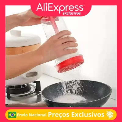 Peneira Tapioca Farinha Açúcar Polvilhador Cozinha Aço Inox Plástico Fina Grossa Utensílio Culinário Multiuso Confeitos Café