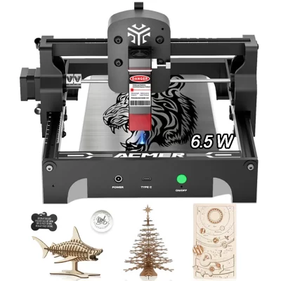 Acmer s1 6.5w gravador a laser portátil 0.04mm ponto comprimido de alta precisão mini máquina de gravação de corte a laser para madeira