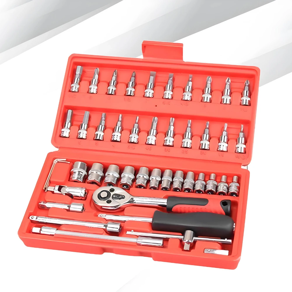 Kit De Ferramentas 46 Peças Chave Catraca Reversível Com Maleta Jogo de Soquete Para Manutenção E Reparo - Image 5