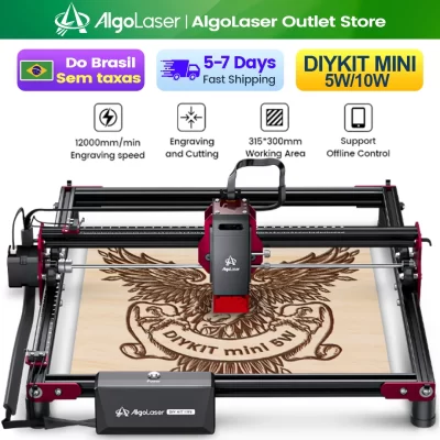 Algolaser kit diy mini 10w cortador de gravador a laser para iniciante 315*300 mesa carpintaria cnc ferramenta gravura máquina corte metal