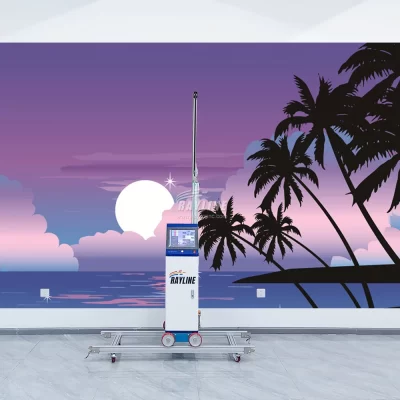 Stampante UV 5D Impressora de parede Sistema Ai CMYKW Cores Cabeça de impressão industrial Impressão de alta velocidade 9660dpi Máquina de impressão de parede