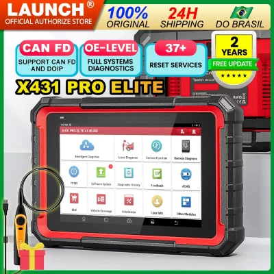 2025 lançamento x431 pro elite ferramentas de diagnóstico do carro, ferramenta de verificação bidirecional, 31 + reinicialização pode fd & doip ecu codificação pk x431 v v4.0 obd2