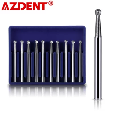 AZDENT Broca dentária de carboneto de tungstênio FG 1/2/3/4/5 redonda 1,6 mm para broca de odontologia de peça de mão de alta velocidade