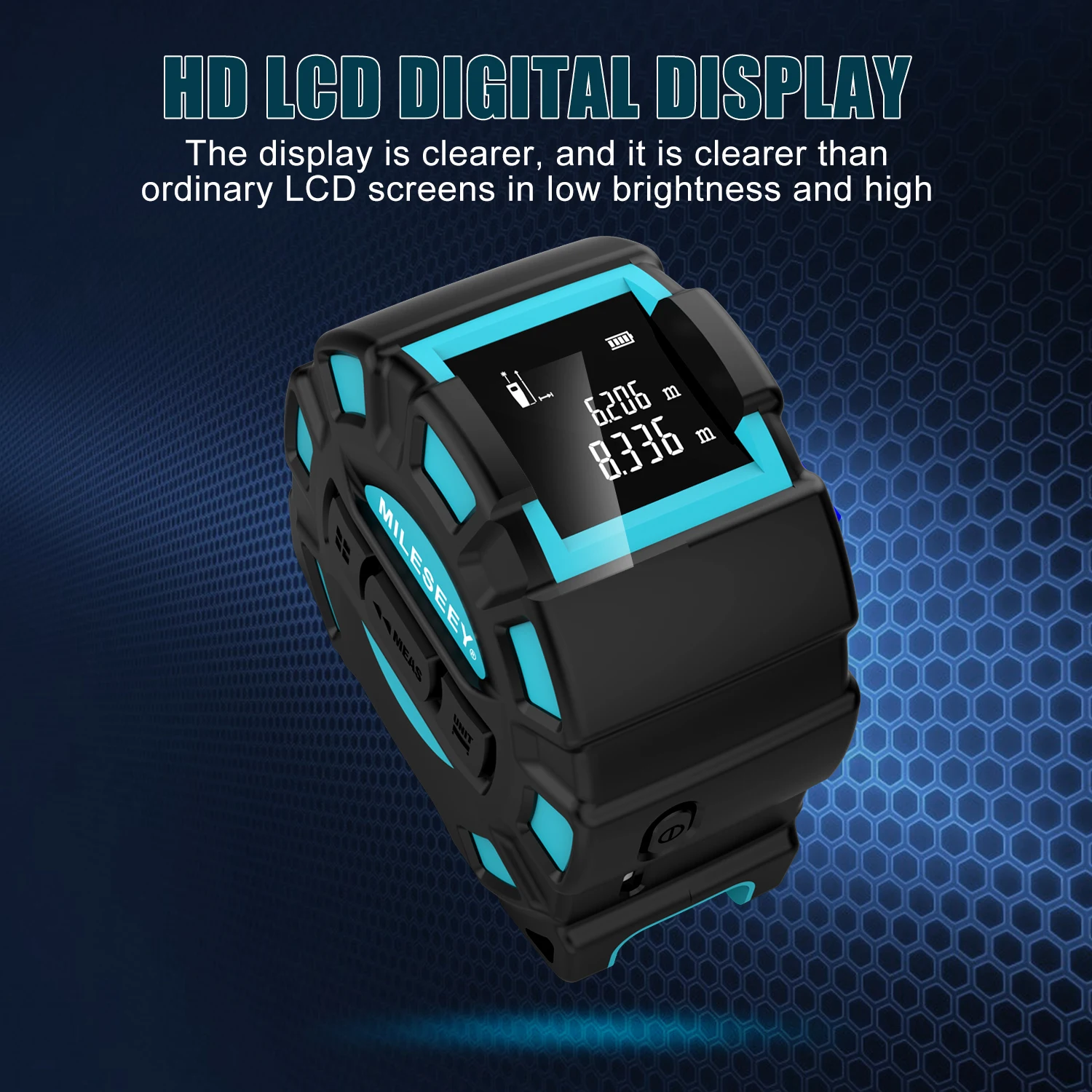 Mileseey-Fita métrica telescópica a laser, telêmetro distância digital, Anti-drop Display LCD, gancho magnético, DT10, DT11, 2 em 1 - Image 3