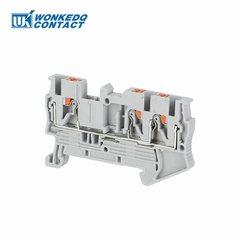 10Pcs PT2.5-TW PT 2.5-TW Push-In Twin 3-Conductor Feed-Through Strip Wire Electrical Connector Din Rail Terminal Block PT 2.5 TW - Image 3