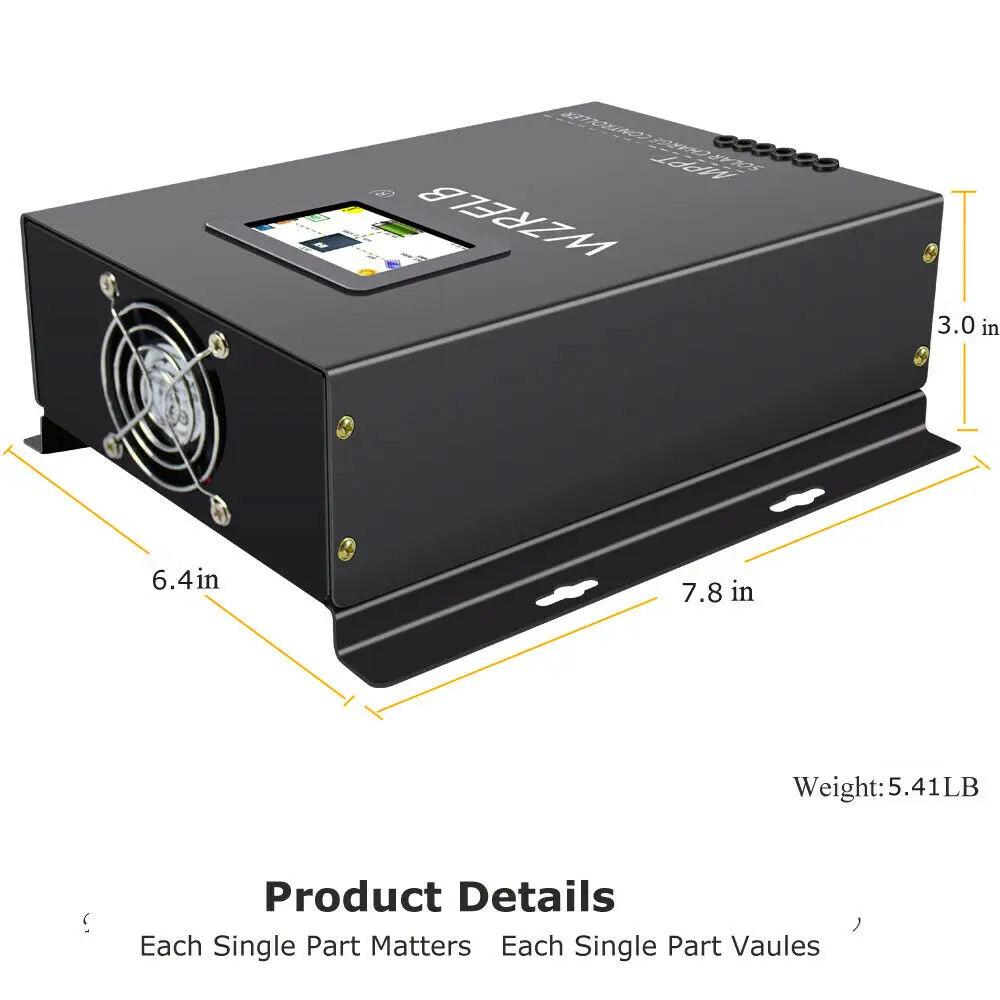MPPT Solar Charge Controller 40A 12V/24V/48V Battery Charger Off Grid DC Generator Solar System 170V PV Solar Home - Image 4