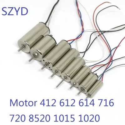 3-3.7VDC motor 412 612 614 716 720 8520 1015 1020 motoreless motor de alta velocidade para o modelo de avião UAV