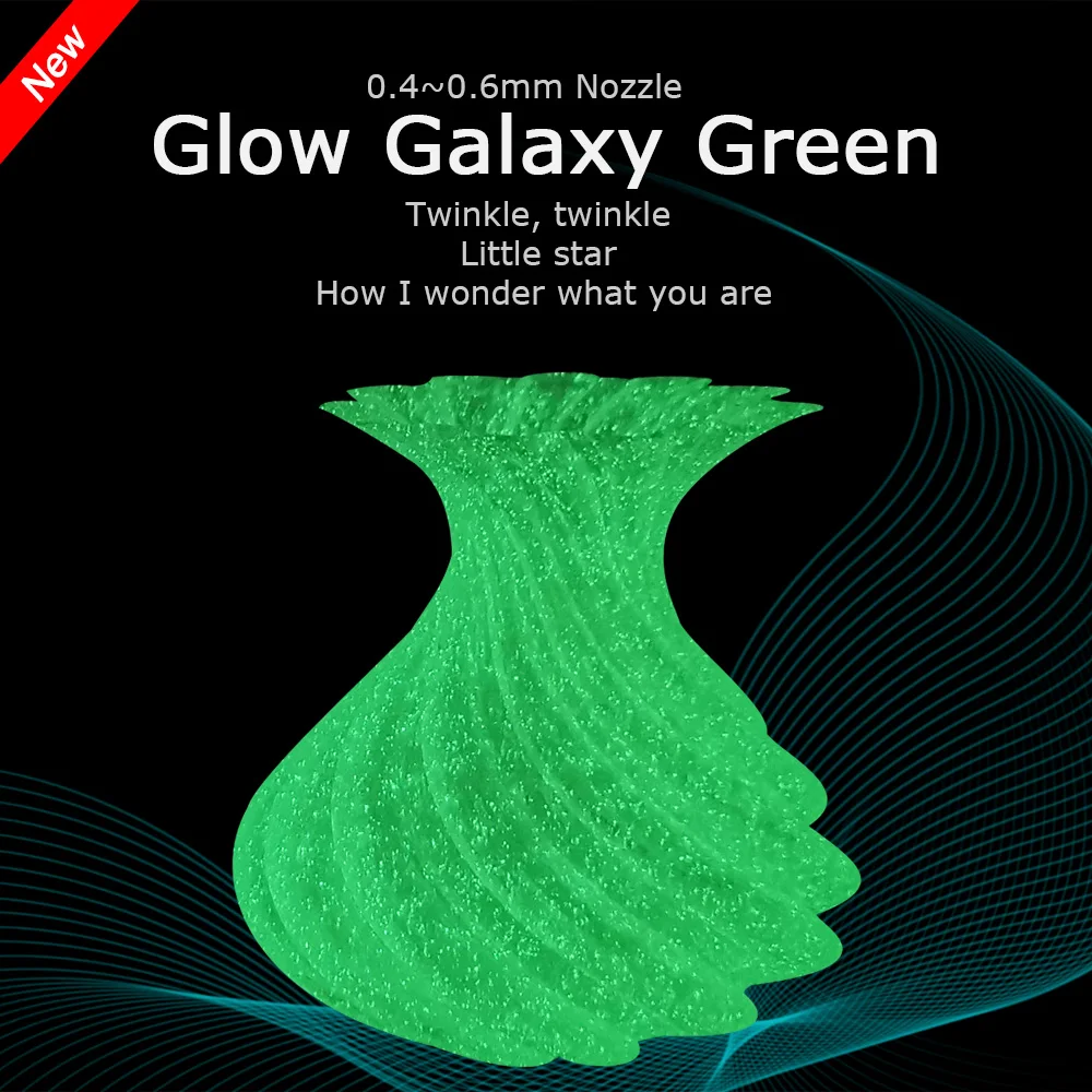 Opy brilho no escuro 1.75mm filamento de impressora 3d pla plástico luminoso 1kg 10m 100g para impressão 3d brilho galáxia verde roxo azul - Image 3