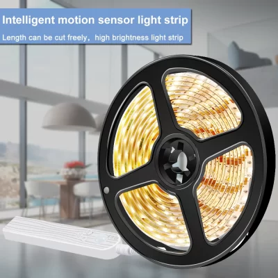Sensor de movimento CONDUZIU A Luz de Tira Impermeável 5 V LED Tira Flexível LED Fita de Luz Da Noite Da Lâmpada De Cabeceira US