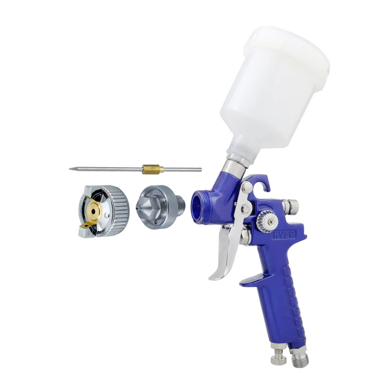 Pistolas de pulverização hvlp profissionais, bico de 0.8/1.0mm, mini pistola de pulverização de copo de 125cc, aerógrafo de gravidade, pistola pneumática para pintura de carro, aerógrafo - Image 2