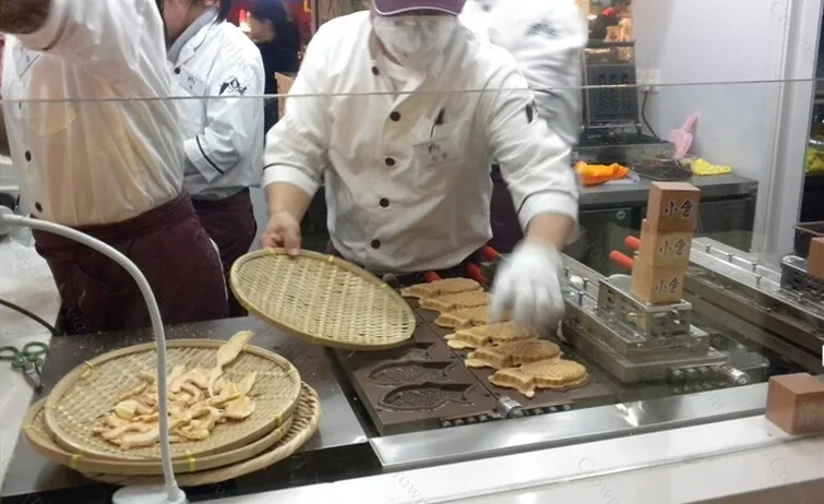 Máquina comercial de taiyaki tipo gás GLP Máquina de taiyaki de peixe Máquina de padeiro de peixe Máquina de waffle de peixe - Image 3