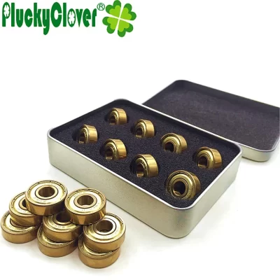 16pc 608zz/627z ouro tatinium rolamentos de skate longboard peças patins inline scooter quad artístico skate rolamento