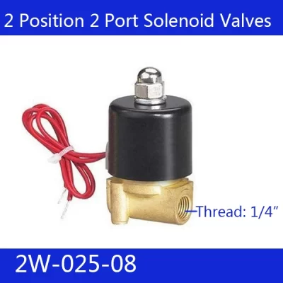 Controle pneumático da água válvula solenóide, 2 Posição 2 Port Air, 2W025-08, 12V, DC12V, DC24V, 220V, 1/4"