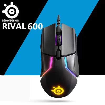 SteelSeries Rival 600 mouse para jogos com fio RGB programação macro sensor duplo contrapeso antiderrapante mouse de peso livre