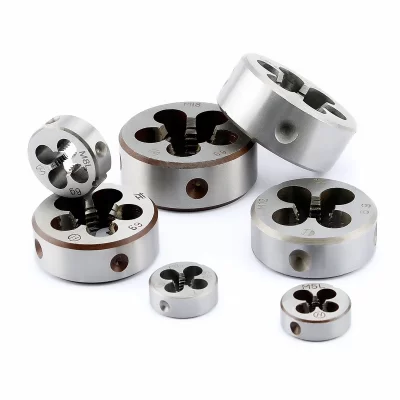 Dente fino mão esquerda rosqueamento redondo morrer 1pcs M6 M8 M10 M12 M14 M16 M18